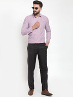 Jainish Purple Men's Cotton Striped Formal Shirts ( SF 735Purple ) | Grocsy