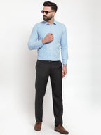 Jainish Blue Men's Cotton Striped Formal Shirts ( SF 735Sky ) | Grocsy