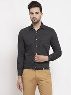 Jainish Black Men's Cotton Polka Dots Formal Shirts ( SF 736Black ) | Grocsy