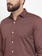 Jainish Brown Men's Cotton Polka Dots Formal Shirts ( SF 736Coffee ) | Grocsy