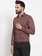 Jainish Brown Men's Cotton Polka Dots Formal Shirts ( SF 736Coffee ) | Grocsy