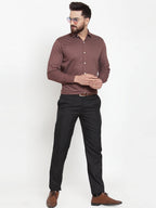 Jainish Brown Men's Cotton Polka Dots Formal Shirts ( SF 736Coffee ) | Grocsy
