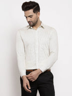 Jainish Cream Men's Cotton Polka Dots Formal Shirts ( SF 736Cream ) | Grocsy
