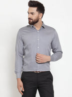 Jainish Grey Men's Cotton Polka Dots Formal Shirts ( SF 736Grey ) | Grocsy