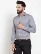 Jainish Grey Men's Cotton Polka Dots Formal Shirts ( SF 736Grey ) | Grocsy
