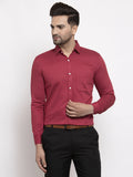 Jainish Maroon Men's Cotton Polka Dots Formal Shirts ( SF 736Maroon ) | Grocsy