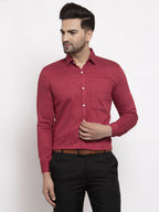 Jainish Maroon Men's Cotton Polka Dots Formal Shirts ( SF 736Maroon ) | Grocsy