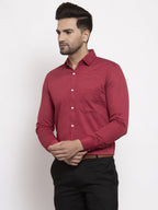 Jainish Maroon Men's Cotton Polka Dots Formal Shirts ( SF 736Maroon ) | Grocsy