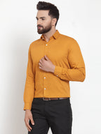 Jainish Yellow Men's Cotton Polka Dots Formal Shirts ( SF 736Mustard ) | Grocsy