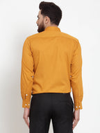 Jainish Yellow Men's Cotton Polka Dots Formal Shirts ( SF 736Mustard ) | Grocsy