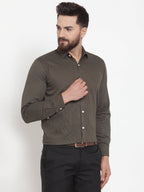 Jainish Olive Men's Cotton Polka Dots Formal Shirts ( SF 736Olive ) | Grocsy