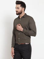 Jainish Olive Men's Cotton Polka Dots Formal Shirts ( SF 736Olive ) | Grocsy