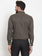 Jainish Olive Men's Cotton Polka Dots Formal Shirts ( SF 736Olive ) | Grocsy