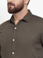 Jainish Olive Men's Cotton Polka Dots Formal Shirts ( SF 736Olive ) | Grocsy