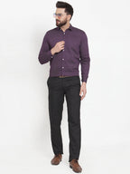Jainish Purple Men's Cotton Polka Dots Formal Shirts ( SF 736Purple ) | Grocsy