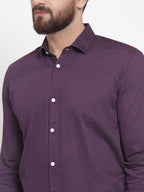 Jainish Purple Men's Cotton Polka Dots Formal Shirts ( SF 736Purple ) | Grocsy