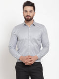 Jainish Grey Men's Cotton Stiped Formal Shirts ( SF 737Grey ) | Grocsy