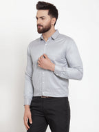 Jainish Grey Men's Cotton Stiped Formal Shirts ( SF 737Grey ) | Grocsy