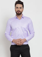 Jainish Purple Men's Cotton Stiped Formal Shirts ( SF 737Light-Purple ) | Grocsy
