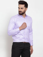 Jainish Purple Men's Cotton Stiped Formal Shirts ( SF 737Light-Purple ) | Grocsy