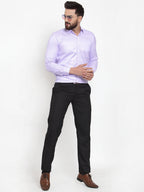 Jainish Purple Men's Cotton Stiped Formal Shirts ( SF 737Light-Purple ) | Grocsy