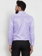 Jainish Purple Men's Cotton Stiped Formal Shirts ( SF 737Light-Purple ) | Grocsy
