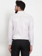 Jainish White Men's Cotton Stiped Formal Shirts ( SF 737White ) | Grocsy