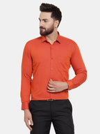 Jainish Orange Men's Cotton Polka Dots Formal Shirts ( SF 739Orange ) | Grocsy
