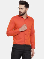 Jainish Orange Men's Cotton Polka Dots Formal Shirts ( SF 739Orange ) | Grocsy