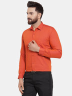 Jainish Orange Men's Cotton Polka Dots Formal Shirts ( SF 739Orange ) | Grocsy