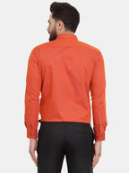 Jainish Orange Men's Cotton Polka Dots Formal Shirts ( SF 739Orange ) | Grocsy