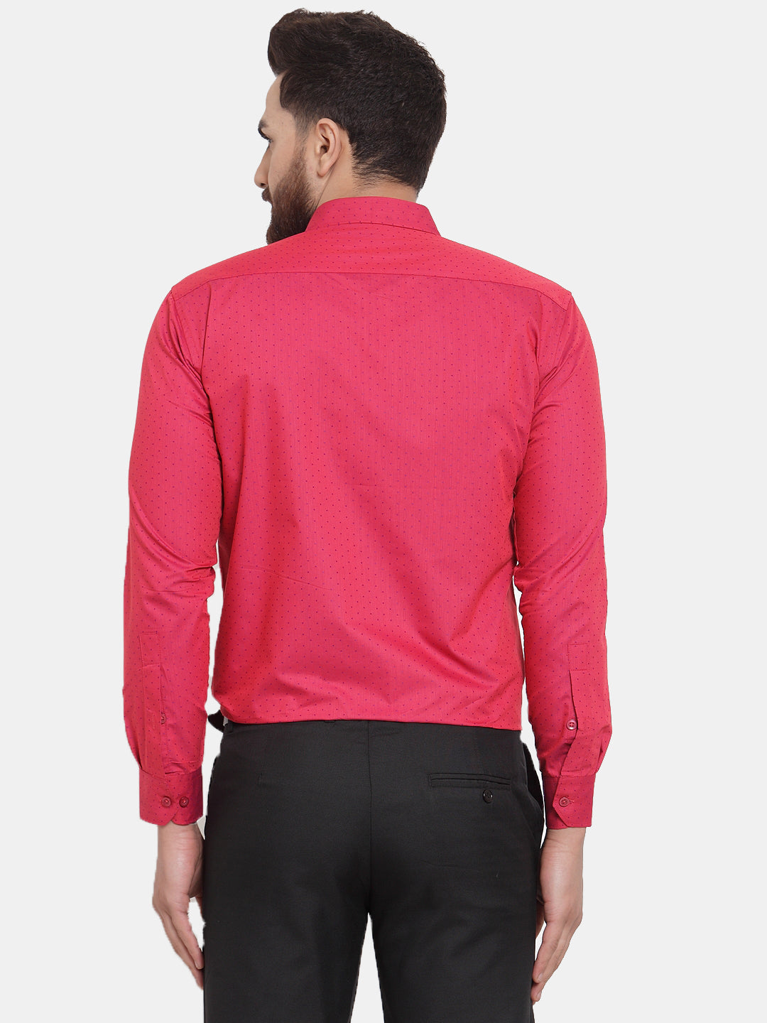 Jainish Red Men's Cotton Polka Dots Formal Shirts ( SF 739Red ) | Grocsy