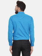 Jainish Blue Men's Cotton Polka Dots Formal Shirts ( SF 739Sky ) | Grocsy