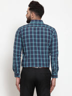Jainish Green Men's Cotton Checked Formal Shirts ( SF 741Green ) | Grocsy
