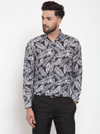Jainish Black Men's Cotton Printed Formal Shirt's ( SF 747Black ) | Grocsy