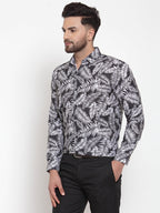 Jainish Black Men's Cotton Printed Formal Shirt's ( SF 747Black ) | Grocsy