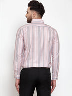 Jainish Pink Men's Cotton Striped Formal Shirt's ( SF 748Light-Pink ) | Grocsy