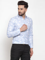 Jainish Blue Men's Cotton Printed Formal Shirt's ( SF 751Sky ) | Grocsy