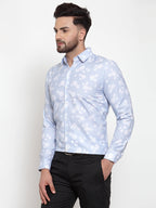 Jainish Blue Men's Cotton Printed Formal Shirt's ( SF 751Sky ) | Grocsy