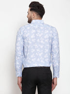 Jainish Blue Men's Cotton Printed Formal Shirt's ( SF 751Sky ) | Grocsy