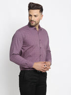 Jainish Magenta Men's Cotton Printed Formal Shirt's ( SF 752Wine ) | Grocsy