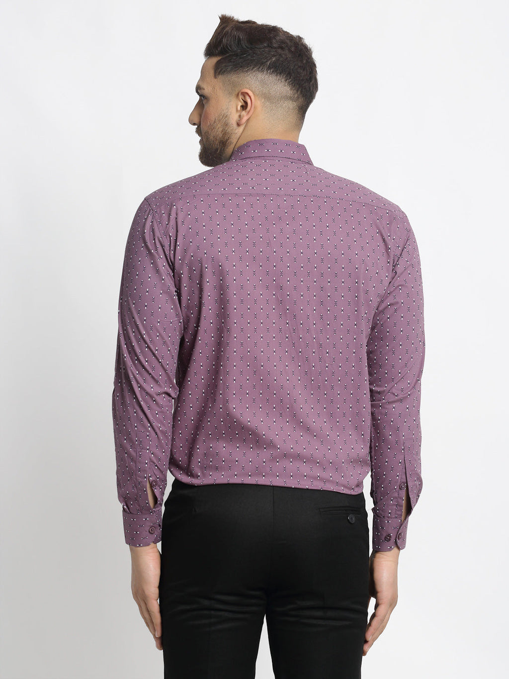 Jainish Magenta Men's Cotton Printed Formal Shirt's ( SF 752Wine ) | Grocsy