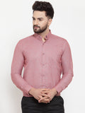 Jainish Coral Men's Cotton Solid Button Down Formal Shirts ( SF 753Coral ) | Grocsy