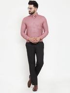 Jainish Coral Men's Cotton Solid Button Down Formal Shirts ( SF 753Coral ) | Grocsy
