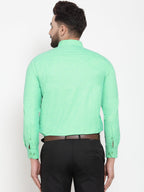 Jainish Green Men's Cotton Solid Button Down Formal Shirts ( SF 753Green ) | Grocsy