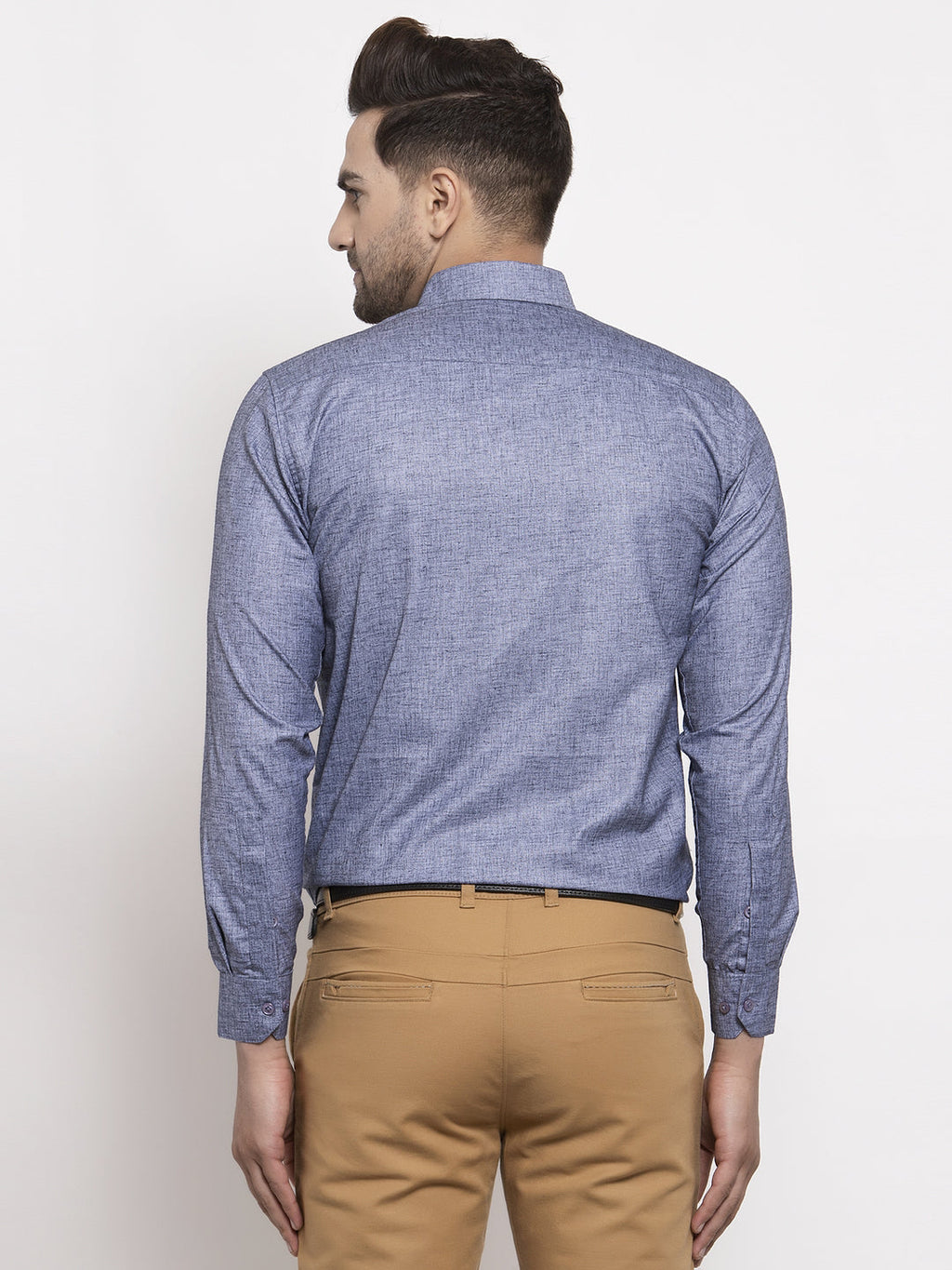 Jainish Grey Men's Cotton Solid Button Down Formal Shirts ( SF 753Grey ) | Grocsy