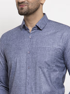 Jainish Grey Men's Cotton Solid Button Down Formal Shirts ( SF 753Grey ) | Grocsy