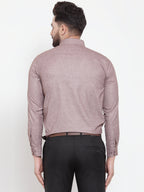 Jainish Brown Men's Cotton Solid Button Down Formal Shirts ( SF 753Mauve ) | Grocsy