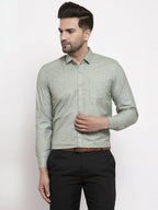 Jainish Green Men's Cotton Solid Button Down Formal Shirts ( SF 753Pista ) | Grocsy