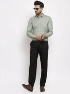 Jainish Green Men's Cotton Solid Button Down Formal Shirts ( SF 753Pista ) | Grocsy